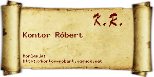 Kontor Róbert névjegykártya