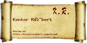 Kontor Róbert névjegykártya